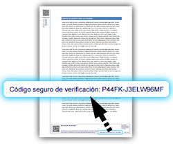 Exemple de localització del codi segur de verificació en un document  signat
